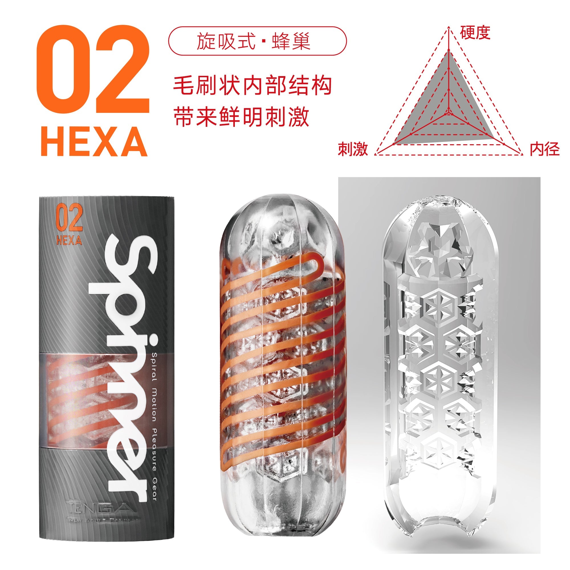 TENGA雅心SPN旋吸手动飞机杯 手动飞机杯 Tenga 02蜂巢  