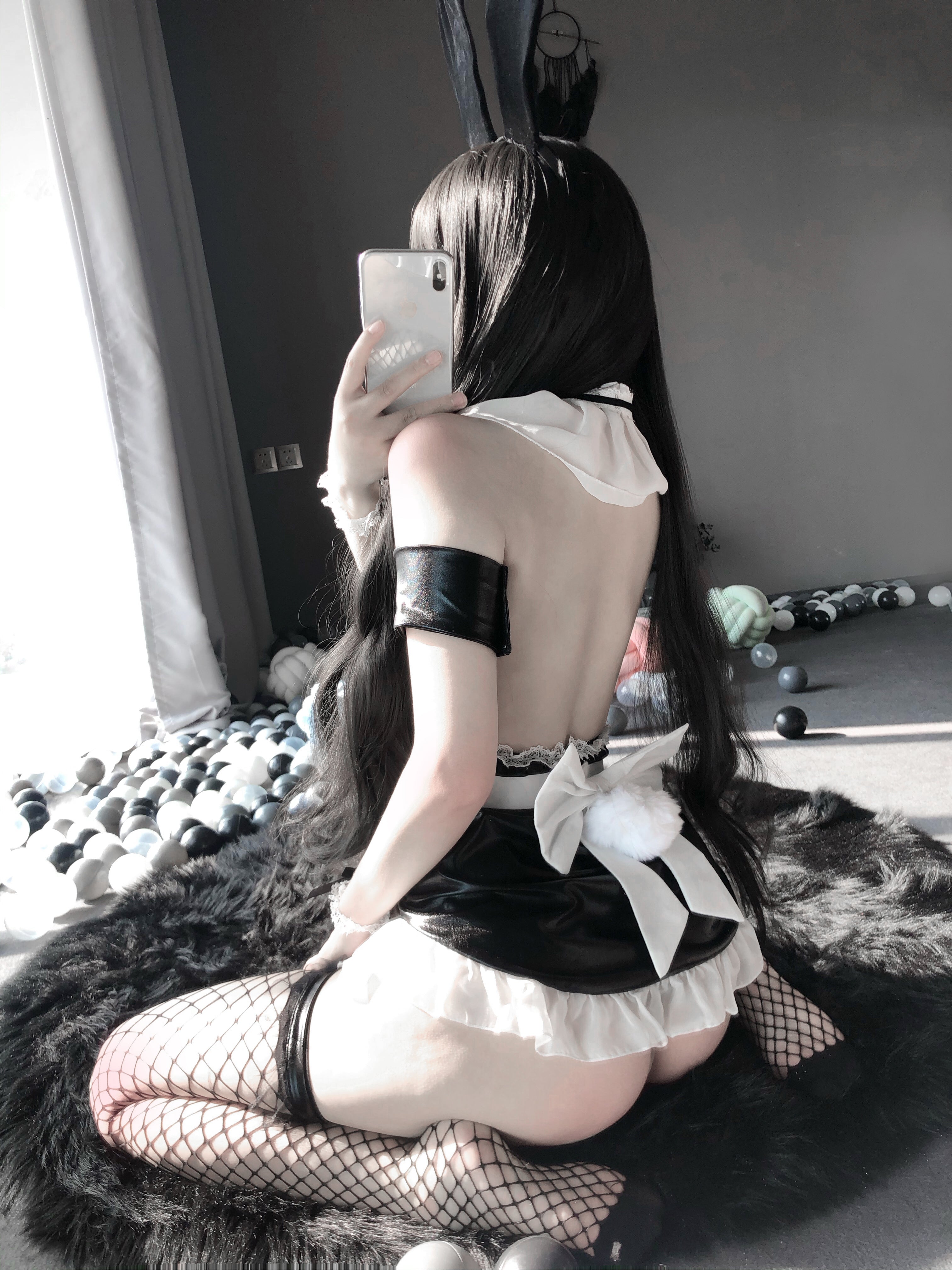 软皮性感萌兔女仆制服 兔女郎 LLT   